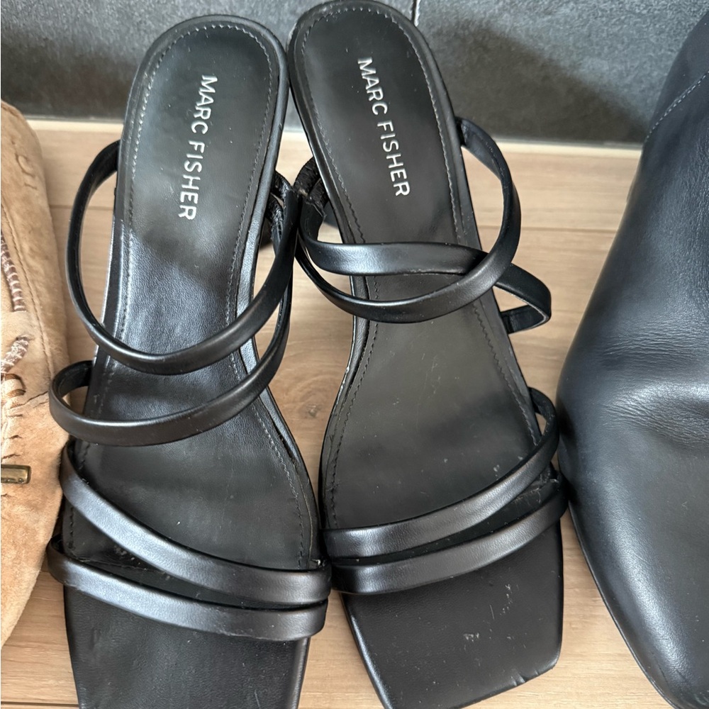 Marc Fisher Black Strappy Heels